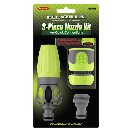 Legacy Flexzilla Garden Hose Nozzle Kit 3Pc LEGHFZGAK02